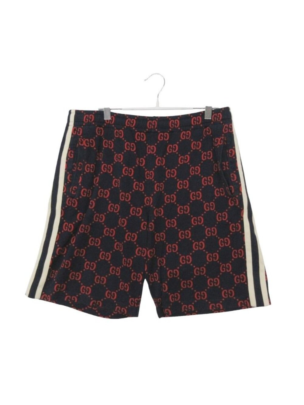 Gucci Shorts GG Jacquard Line Elastic Waist Navy